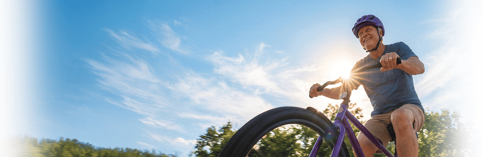Man riding bike.